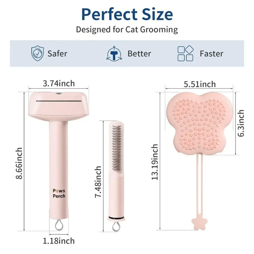 Cat Hair Shedding Brush Slicker Kitten Grooming Undercoat Dematting Comb with Ma